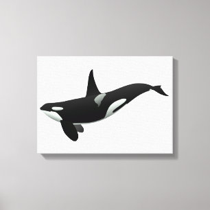 Orca Wal Illustration - Hintergrundfarbe auswählen Leinwanddruck
