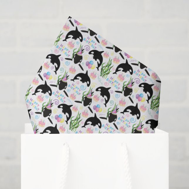Orca-Wal-Taschentücher Seidenpapier (Geschenk Tasche)
