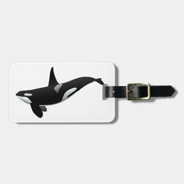 Orca-Waldarstellung - Hintergrundfarbe auswählen Gepäckanhänger (Vorderseite horizontal)