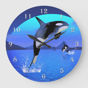 Orca-Wall-Uhr Große Wanduhr