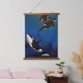 Orca Wandteppich Mit Holzrahmen