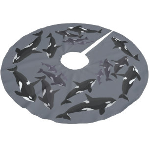 Orca Weihnachtsbaum Rock Killer Whale Tree Skirt Polyester Weihnachtsbaumdecke
