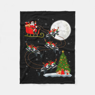 Orca Weihnachtsmann Schlitten Fliegendes Lustiges  Fleecedecke