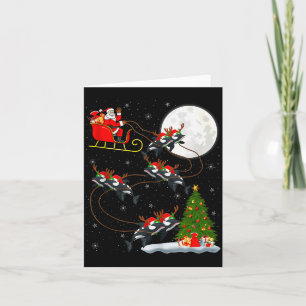 Orca Weihnachtsmann Schlitten Fliegendes Lustiges Karte
