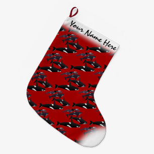 Orca-WeihnachtsStrumpf-personalisierter Mörder-Wal Großer Weihnachtsstrumpf