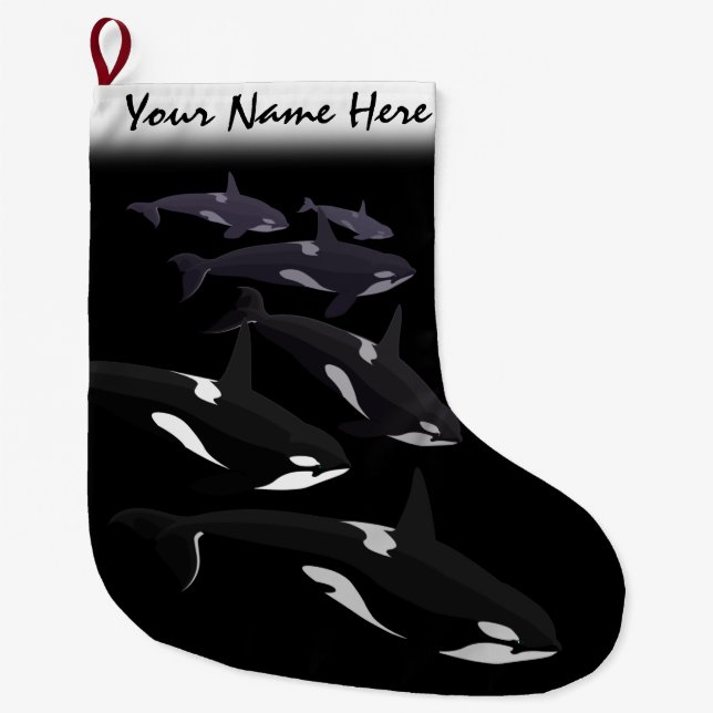 Orca-WeihnachtsStrumpf-personalisierter Mörder-Wal Großer Weihnachtsstrumpf (Vorderseite)