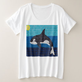 Orca (weiß) - Damen T-Shirt Plus Größe