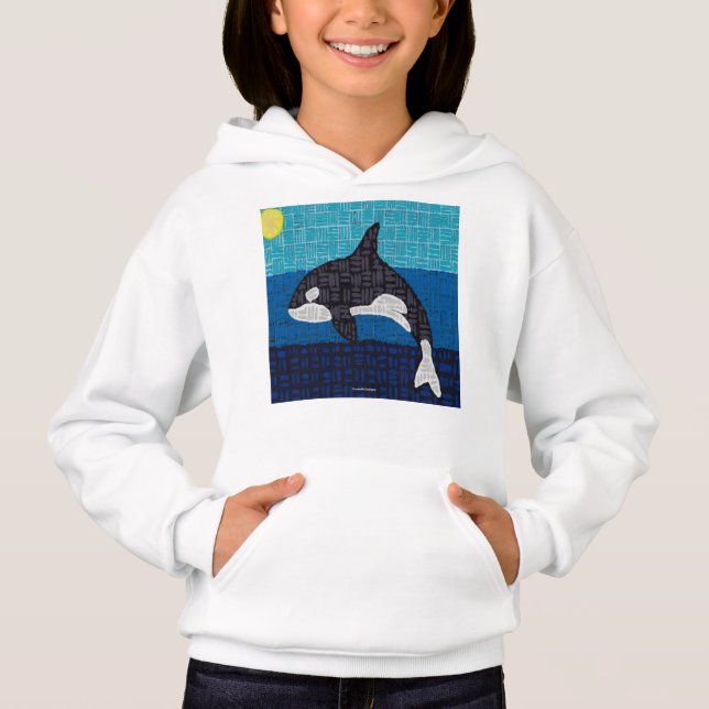 Orca (weiß) - Mädchen Hoodie (Vorderseite)