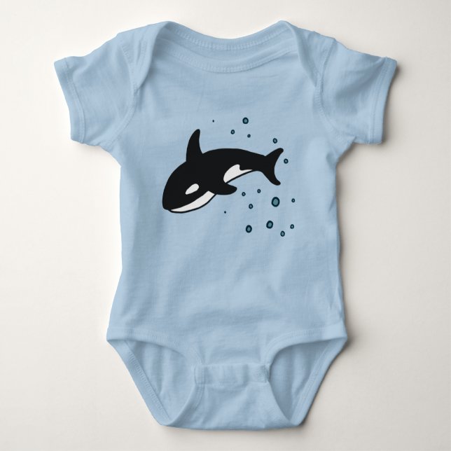 Orca Whale Baby Bodysuit Strampler (Vorderseite)