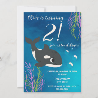 Orca Whale Birthday Einladung