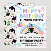Orca Whale Birthday Invitation