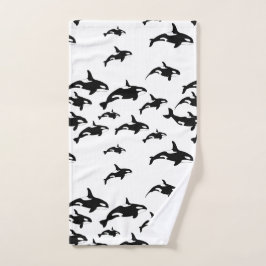 Orca Whale Black and White Ocean Theme Handtuch