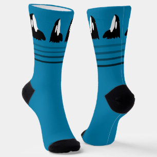 Orca Whale Bobbing Blue Ocean Socken