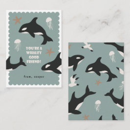Orca Whale Class Valentine Card Begleitkarte