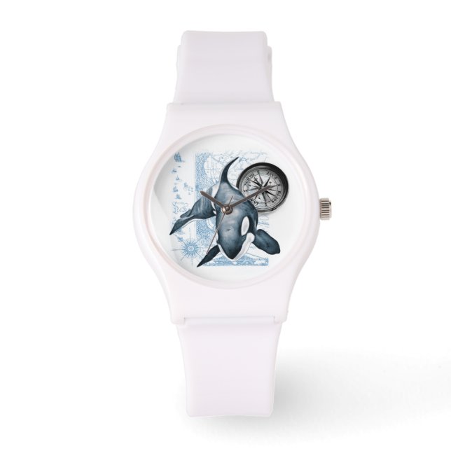 Orca Whale Compass Armbanduhr (Vorderseite)