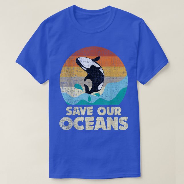 Orca Whale Earth Day & Climate Ch gerettet T-Shirt (Design vorne)