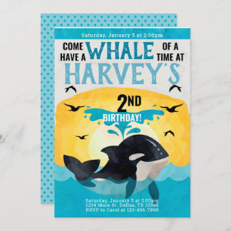 Orca Whale Geburtstagsparty Einladung