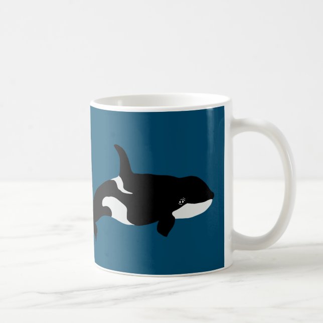 Orca Whale Illustration Cetacea Kaffeetasse (Rechts)