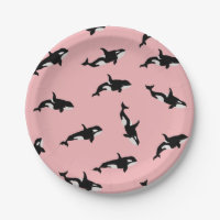 Orca Whale Illustration Pod Muster Ozean Rosa