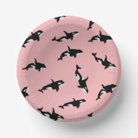 Orca Whale Illustration Pod Pattern Sea Baby Pink