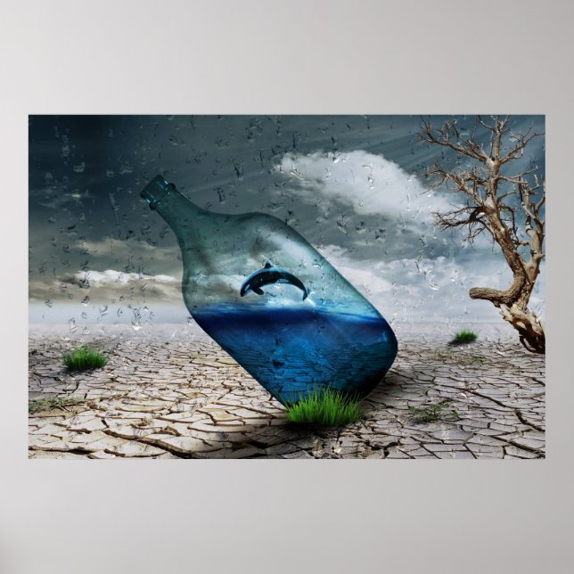 Orca Whale in einem Flasche Naturwall Poster (Vorne)