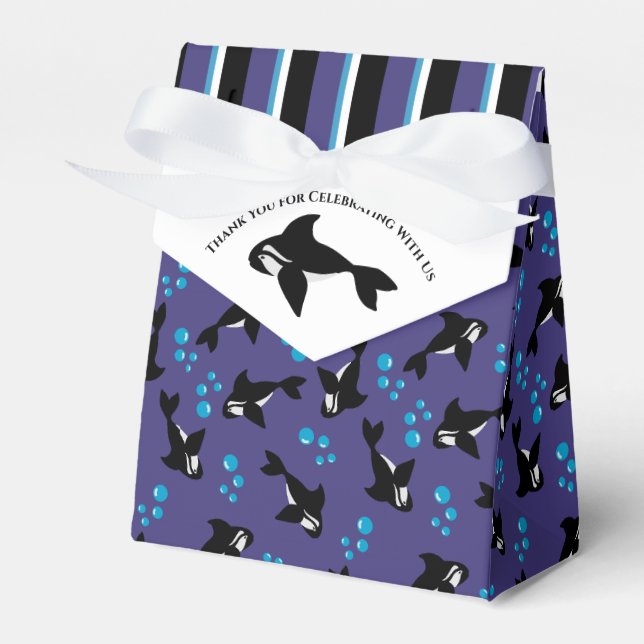Orca Whale mit Bläschen Lila Geschenkschachtel (Vorderseite)