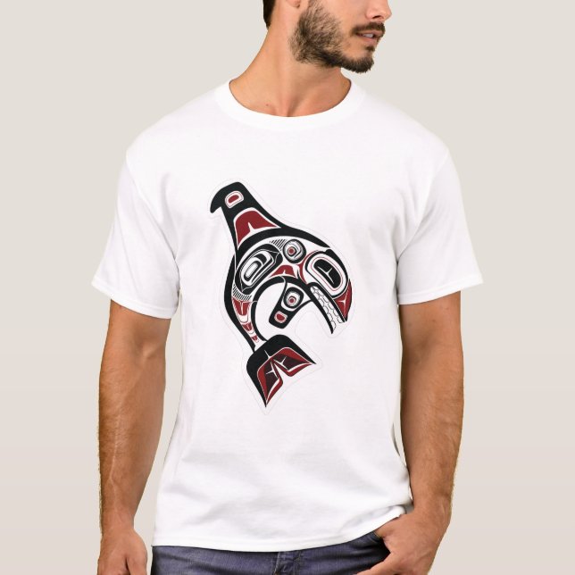 Orca Whale Salate Design Pazifischer Nordwesten T-Shirt (Vorderseite)