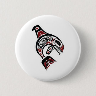 Orca Whale Salish Design Pazifik Nordwestliche Ein Button