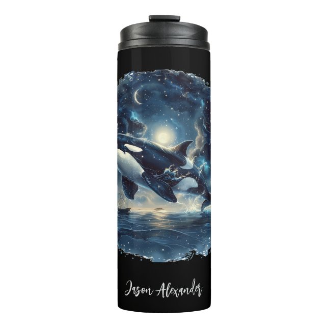 Orca Whale Segeln Wasserschiff Drink Tumbler Thermosbecher (Vorderseite)