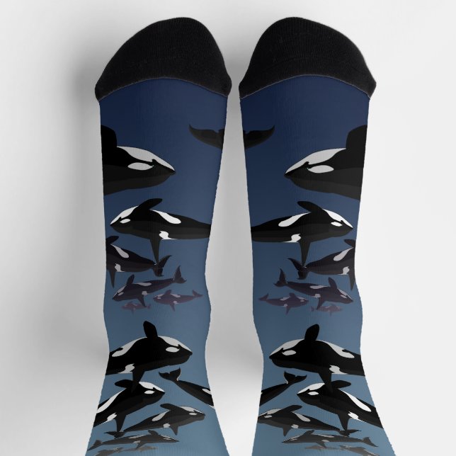 Orca Whale Socks Whale Art Socks - Customize Socken (Oben)