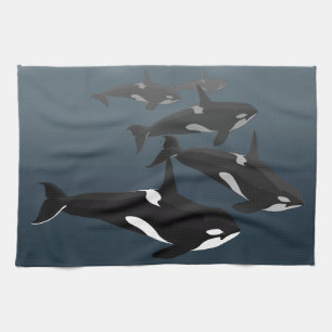 Orca Whale Towel Killer Whale Plat Serviettes & Dé
