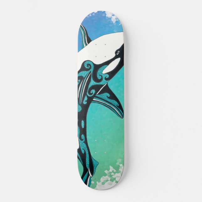 Orca Whale Tribal Skateboard (Vorderseite)