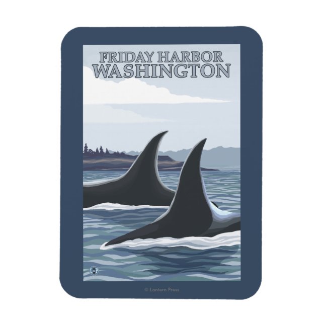 Orca Whales #1 - Freitagshafen, Washington Magnet (Vertikal)