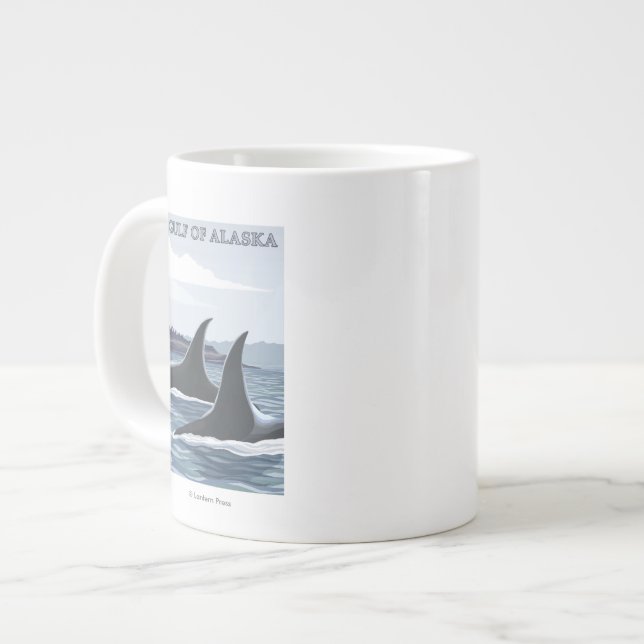 Orca Whales #1 - Golf von Alaska Jumbo-Tasse (Vorderseite Links)