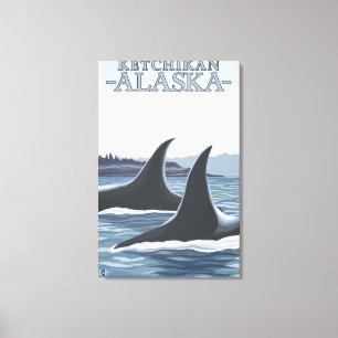 Orca Whales #1 - Ketchikan, Alaska Leinwanddruck