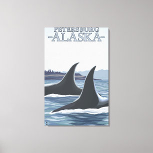 Orca Whales #1 - Petersburg, Alaska Leinwanddruck