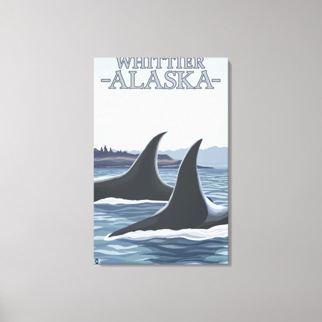 Orca Whales #1 - Whittier, Alaska Leinwanddruck (Vorderseite)