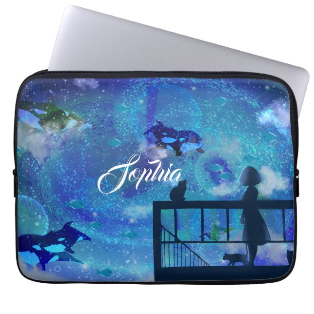 Orca Whales Laptopschutzhülle (Vorderseite)