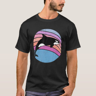 Orcafamilie Vintage Retro Art, Schwertwal Familie T-Shirt