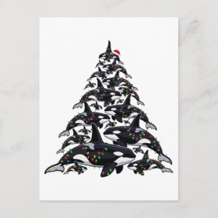 Orcas-Christbaum für Ozean- und Meeresleben-Liebe Postkarte