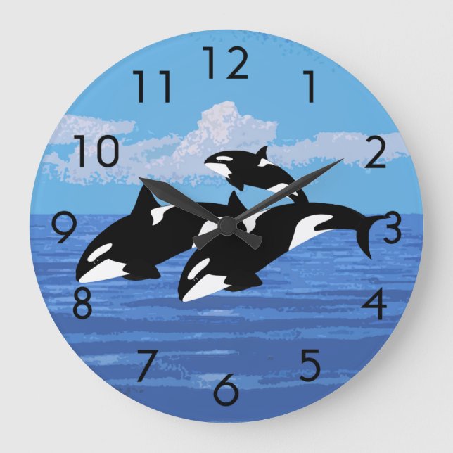 Orcas Clock Große Wanduhr (Vorderseite)