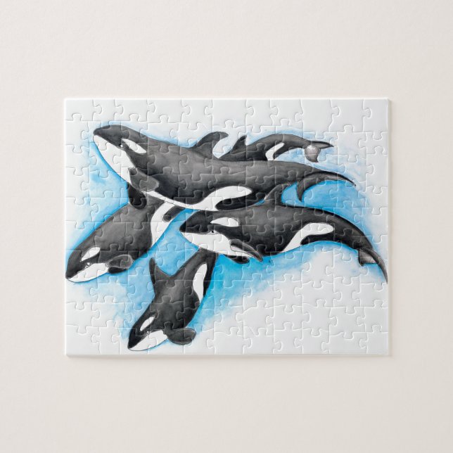 Orcas in blau (Horizontal)