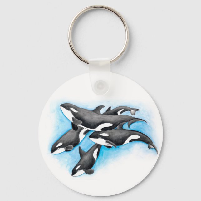 orcas in blue schlüsselanhänger (Vorderseite)
