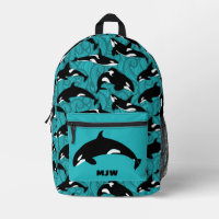 Orcas Killer Whales Aquamarin Blue Personalisiert