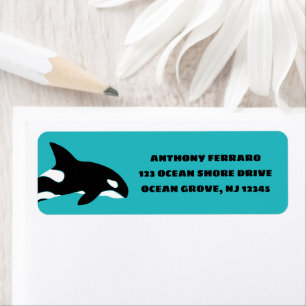 Orcas Killer Whales Aquamarin Blue Rücksendeadress