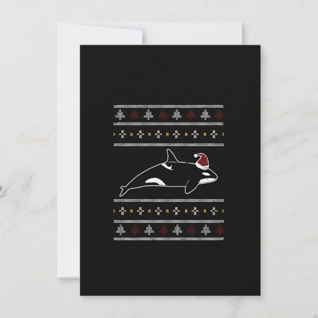 Orcas Whale Sea Kreation Weihnachtssaison Urlaub Einladung (Vorderseite)