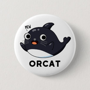 Orcat Funny Cat Orca Pub Button