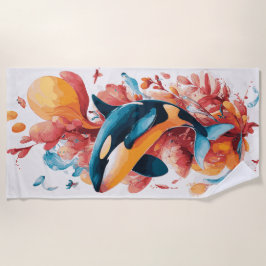 Orcawal-Ozean-Kunstillustration Strandtuch