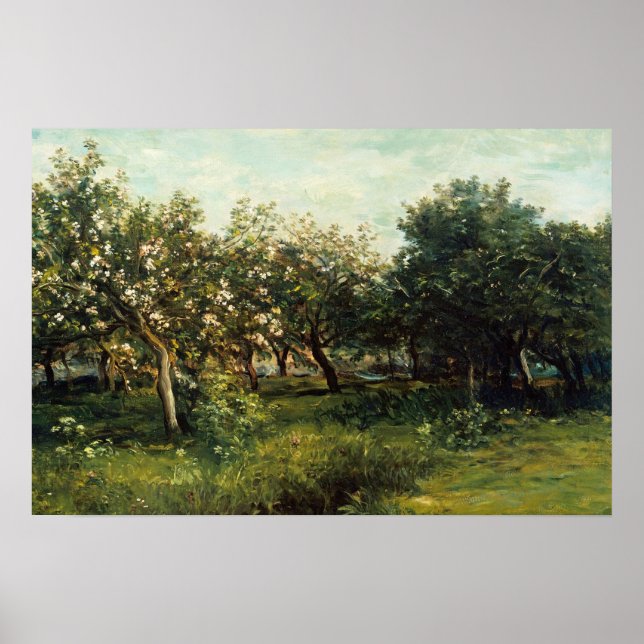 Orchard Bäume Landschaftsbild Malerei Poster (Vorne)