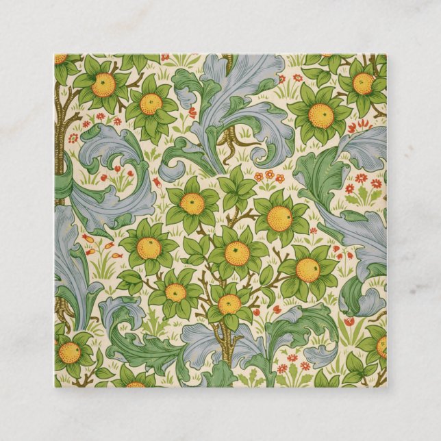 Orchard Dearle 1899 von William Morris Quadratische Visitenkarte (Vorderseite)